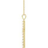 14K Yellow 5/8 CTW Lab-Grown Diamond Cross 18" Necklace